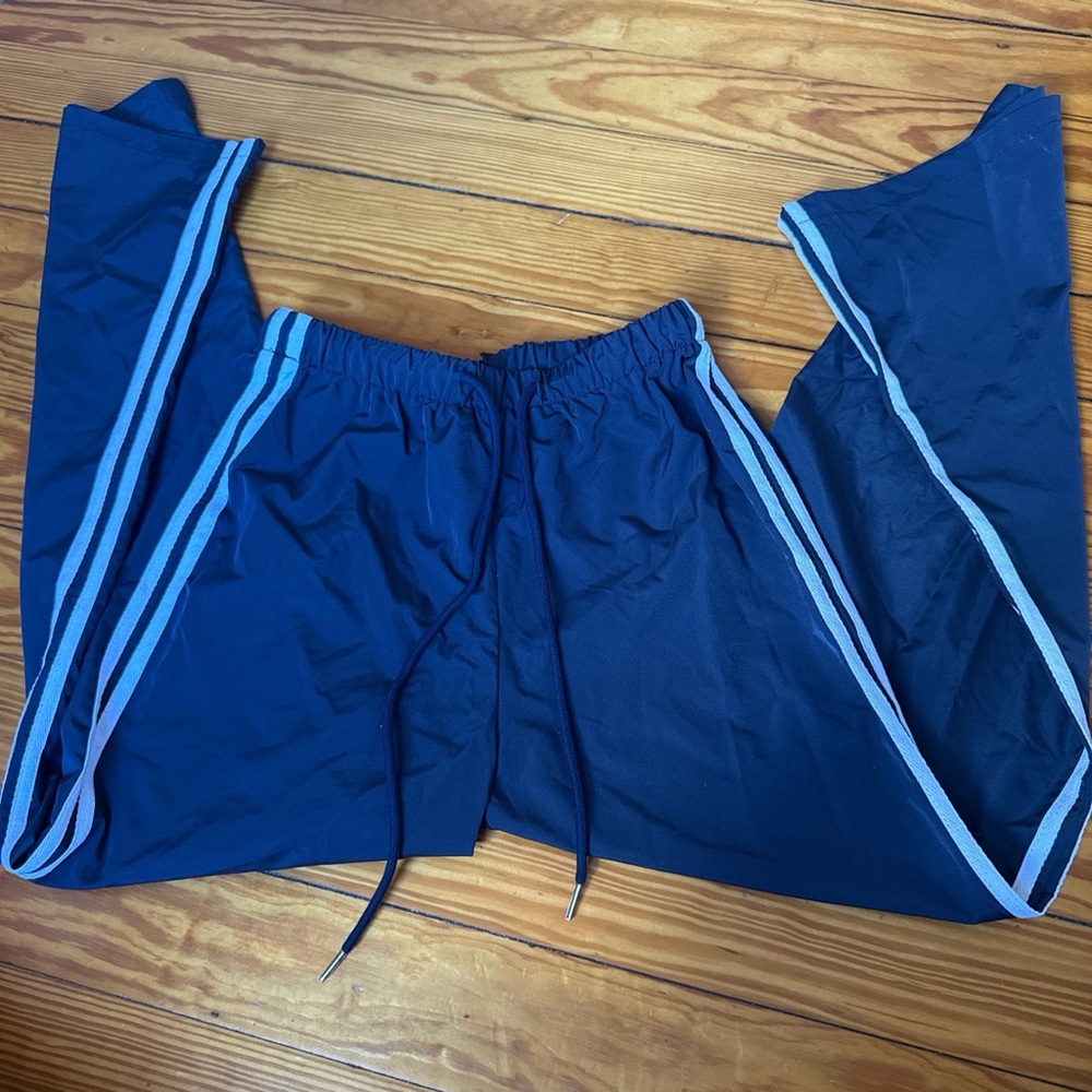 SHEIN Navy Joggers with White Stripes